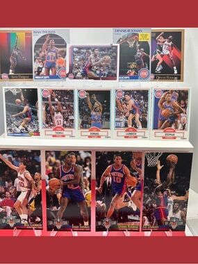 "Bad Boys" Pistons era Vintage lot of 14 with Tallboy cards (Thomas, Rodman ect)